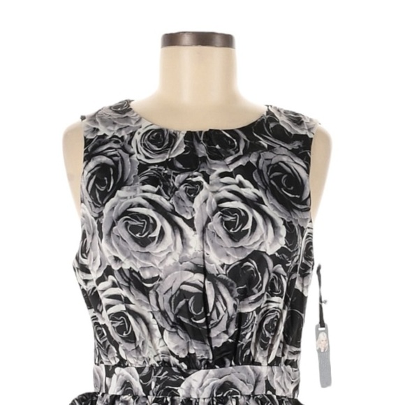 Kate Young Target Cocktail Dress 8 NWT Black Rose Floral Sheath Wedding Ruffle - Picture 3 of 10